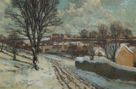 Arthur Bateman (1883-1970) Winter landscape 20 x 30in.